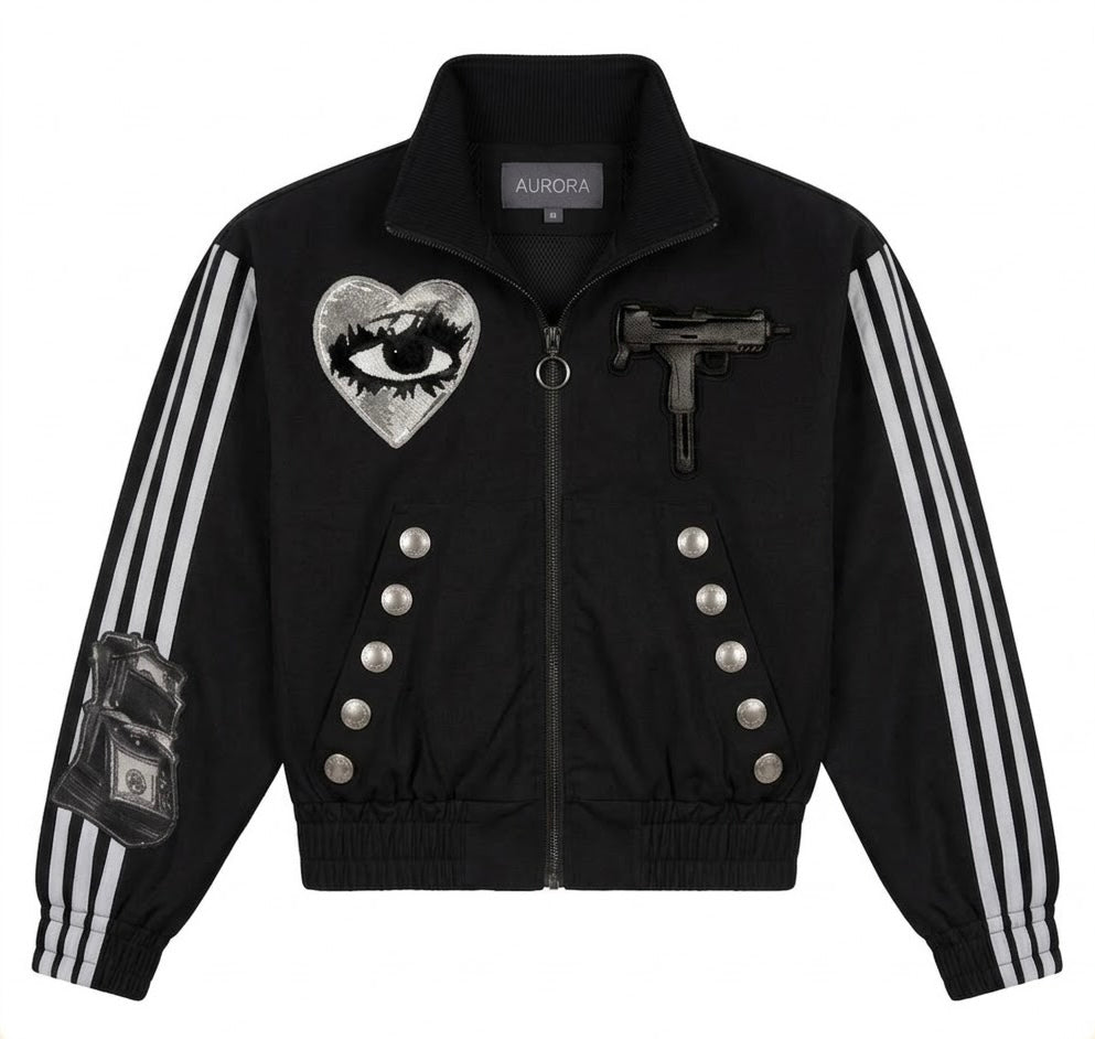 AURORA: Lost Eye Rhinestone x Zip Up Hoodie