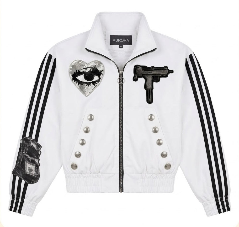 AURORA: Lost Eye Rhinestone x Zip Up Hoodie